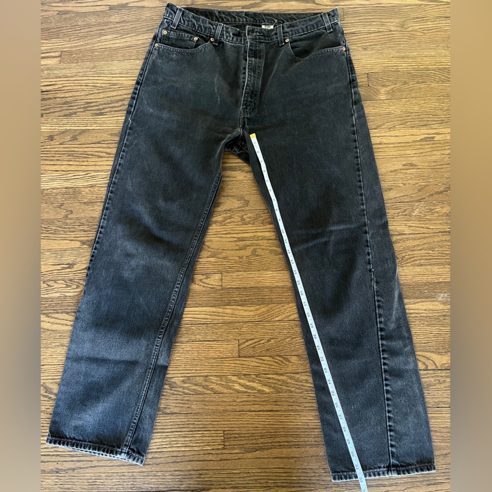 Levi’s 505 straight leg jeans in washed black
